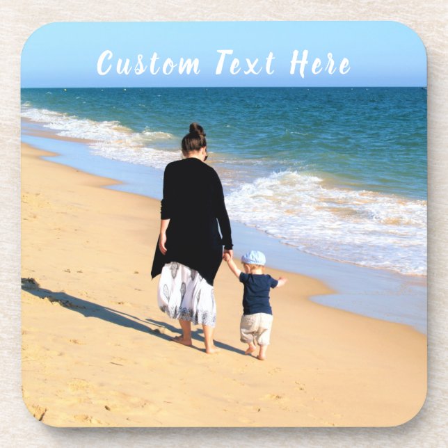 Personalized Your Photo Coaster with Custom Text (Front)