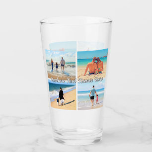 Personalized Your Photo Collage Glass Custom Text