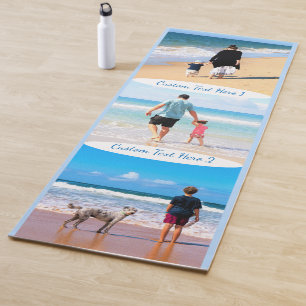 Personalized Your Photo Collage Yoga Mat with Tex