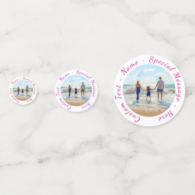 Personalized Your Photo Confetti with Custom Text (Fronts)