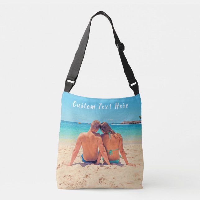 Personalized Your Photo Crossbody Bag Custom Text (Front)