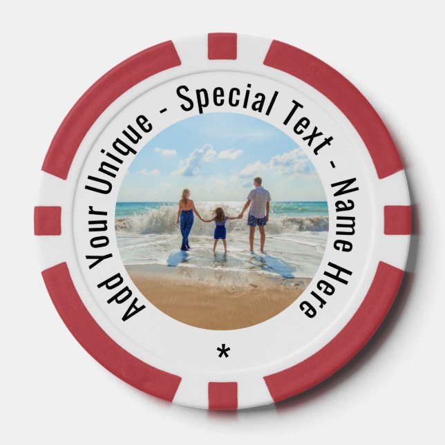 Personalized Your Photo Custom Text Poker Chips (Front)