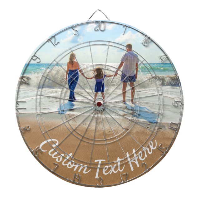 Personalized Your Photo Dart Board and Custom Text (Front)