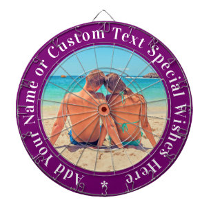 Personalized Your Photo Dart Board Custom Text