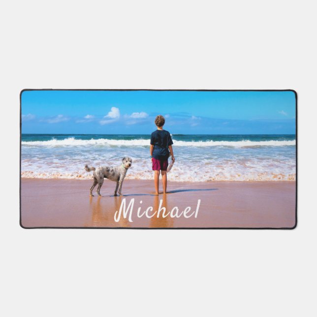 Personalized Your Photo Desk Mat with Custom Name (Front)