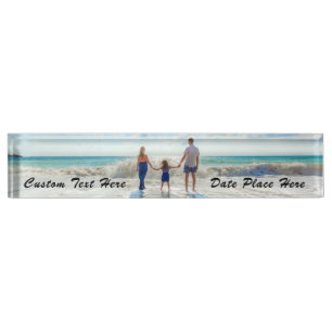 Personalized Your Photo Desk Plate and Custom Text