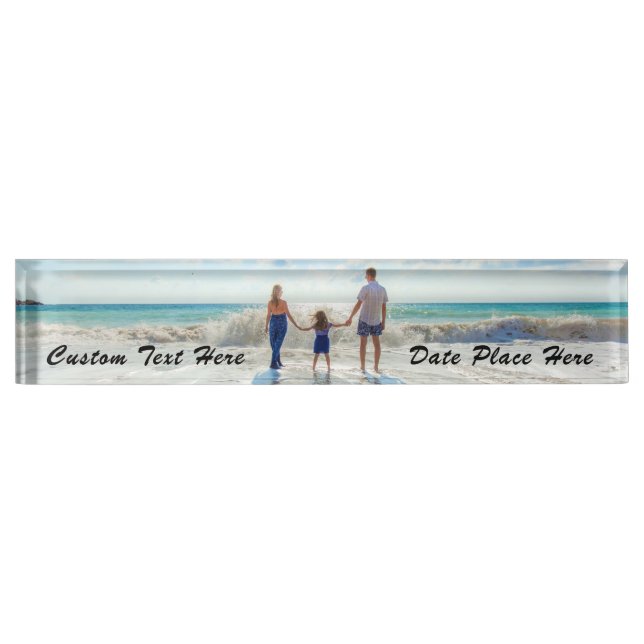 Personalized Your Photo Desk Plate and Custom Text (Front)