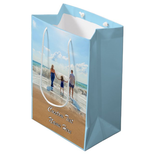 Personalized Your Photo Gift Bag with Custom Text (Front Angled)