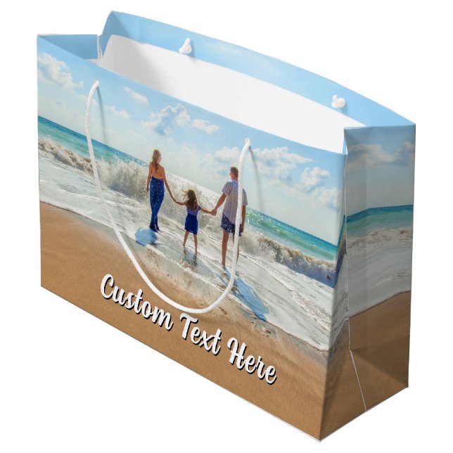 Personalized Your Photo Gift Bag with Custom Text (Back Angled)