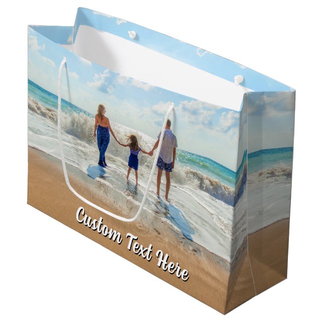 Personalized Your Photo Gift Bag withCustom Text (Front Angled)