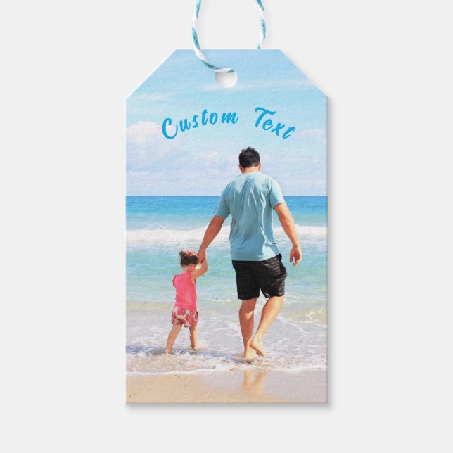 Personalized Your Photo Gift Tag with Custom Text (Front)