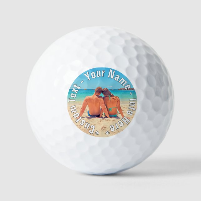 Personalized Your Photo Golf Balls Custom Text (Front)