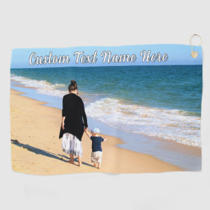 Personalized Your Photo Golf Towel and Custom Text