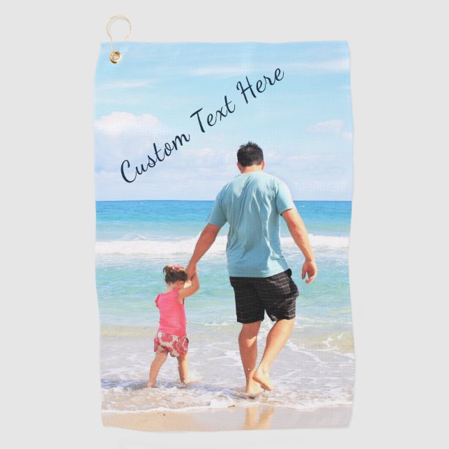 Personalized Your Photo Golf Towel and Custom Text (Front)