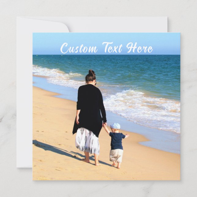 Personalized Your Photo Greeting Card Custom Text (Front)