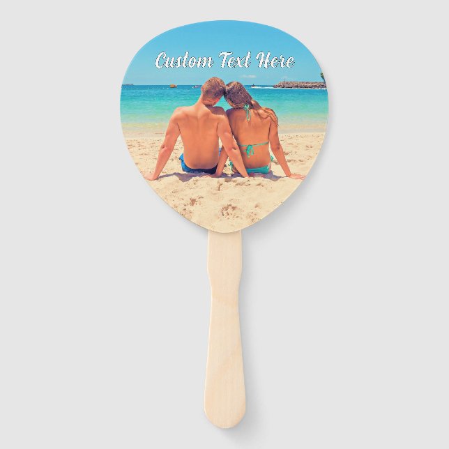 Personalized Your Photo Hand Fan with Custom Text (Back)