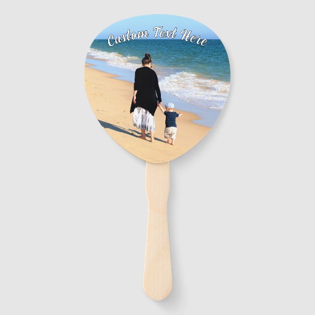 Personalized Your Photo Hand Fan with Custom Text (Front)