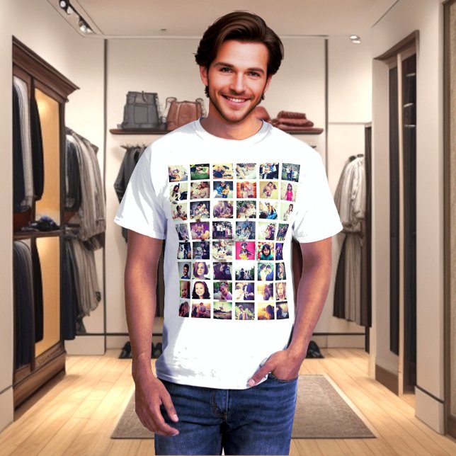 Personalized your photo here T-Shirt (Custom photo collage tee, personalized photo grid t-shirt)