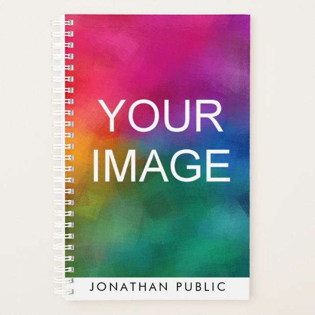 Personalized Your Photo Image Logo Design Name Planner (Front)