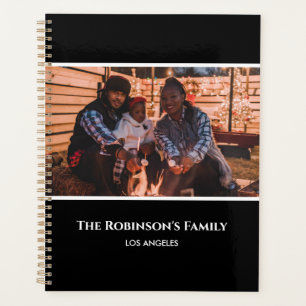 Personalized Your Photo in Black Frame with Texts Planner