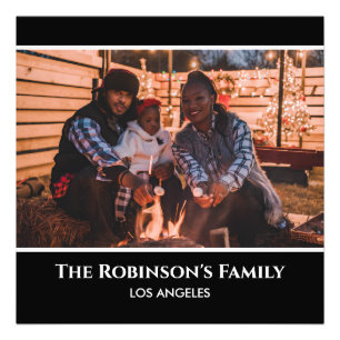 Personalized Your Photo in Black Frame with Texts Print