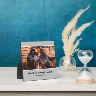Personalized Your Photo in Grey Frame with Texts