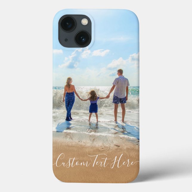Personalized Your Photo iPhone Case Custom Text (Back)