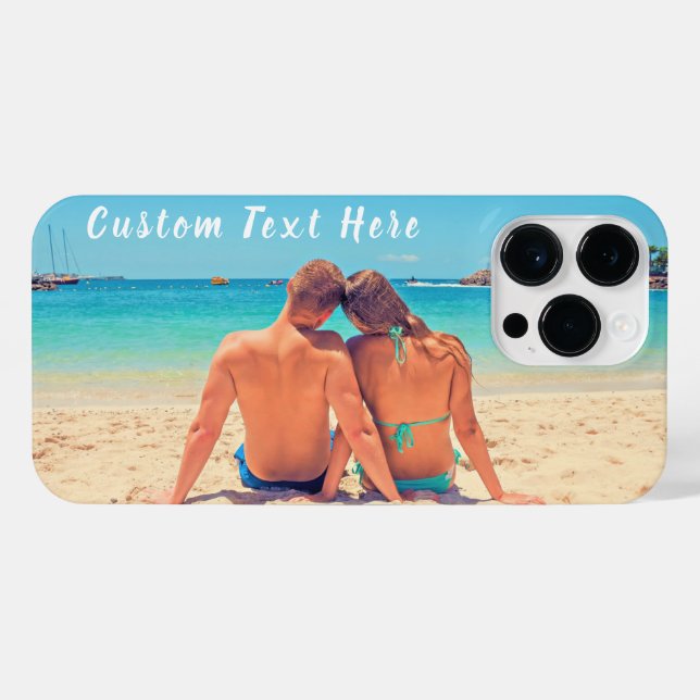 Personalized Your Photo iPhone Case Custom Text (Back Horizontal)