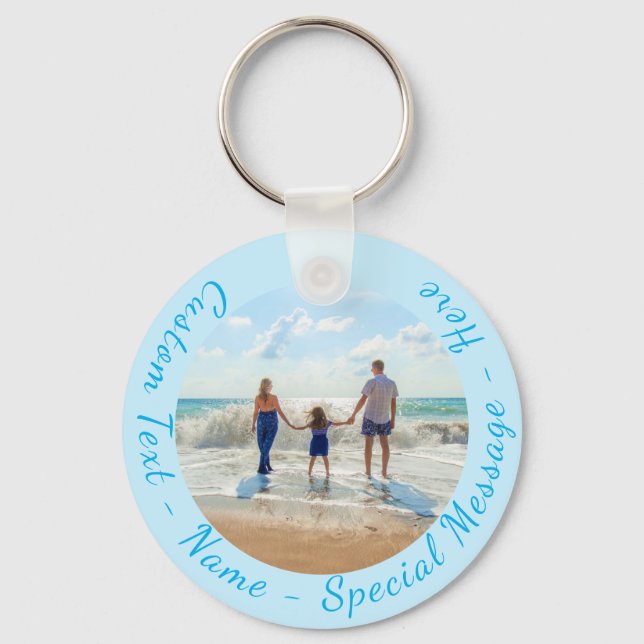 Personalized Your Photo Keychain with Custom Text (Front)