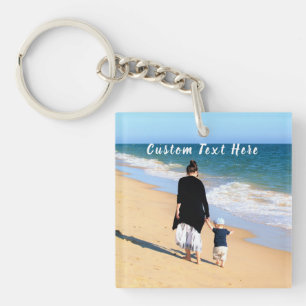 Personalized Your Photo Keychain with Custom Text