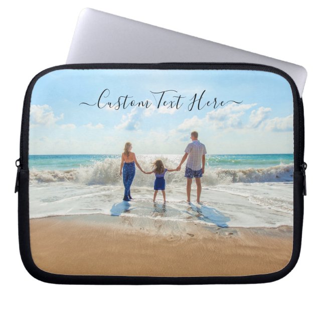 Personalized Your Photo Laptop Sleeve Custom Text (Front)