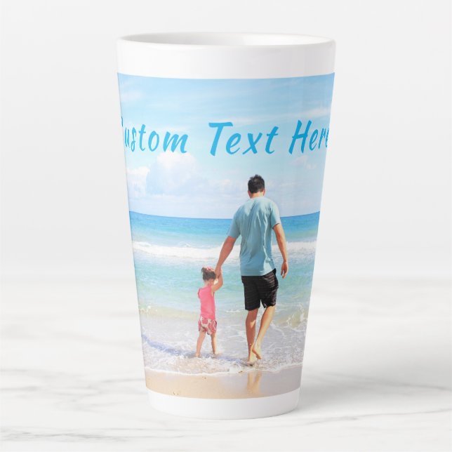 Personalized Your Photo Latte Mug Gift Custom Text (Front)