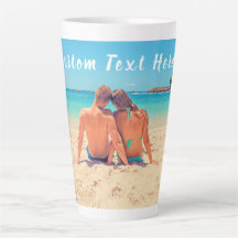 Personalized Your Photo Latte Mug with Custom Text