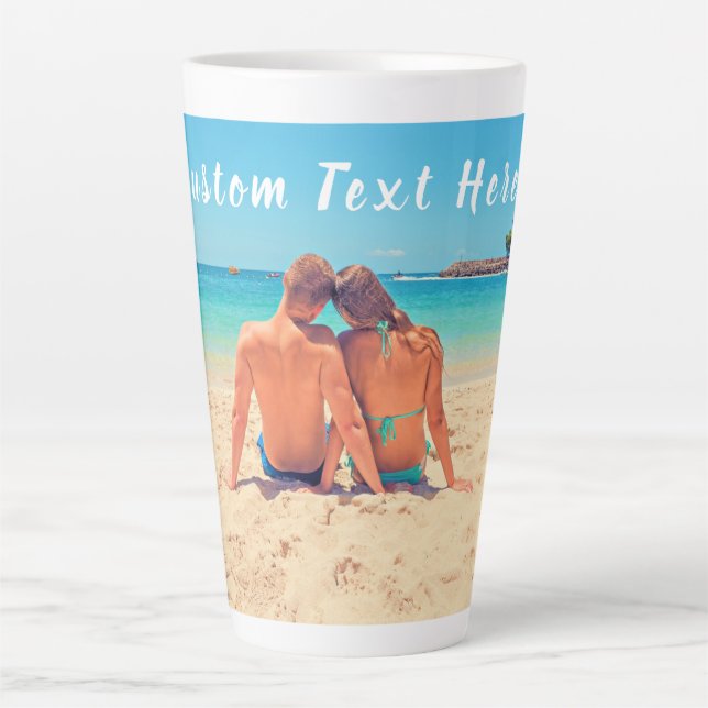 Personalized Your Photo Latte Mug with Custom Text (Front)