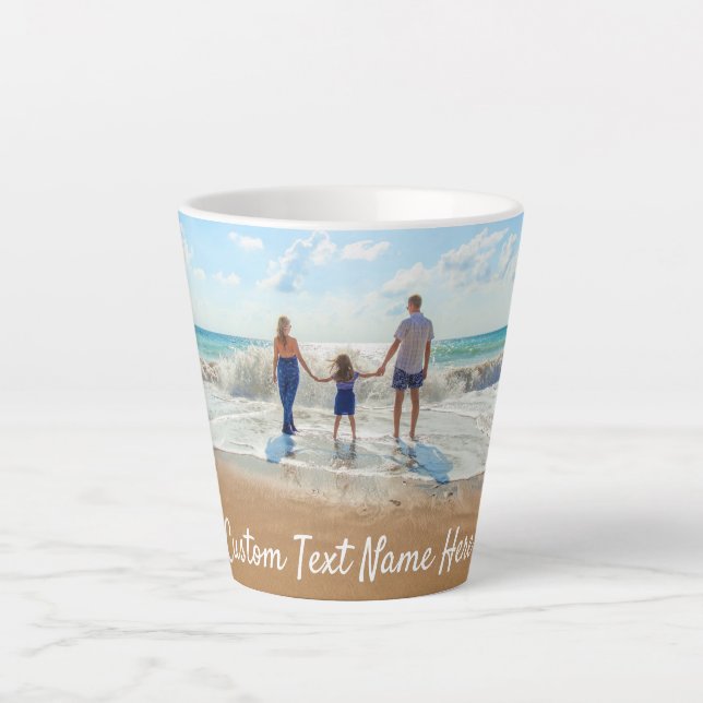 Personalized Your Photo Latte Mug with Custom Text (Front)