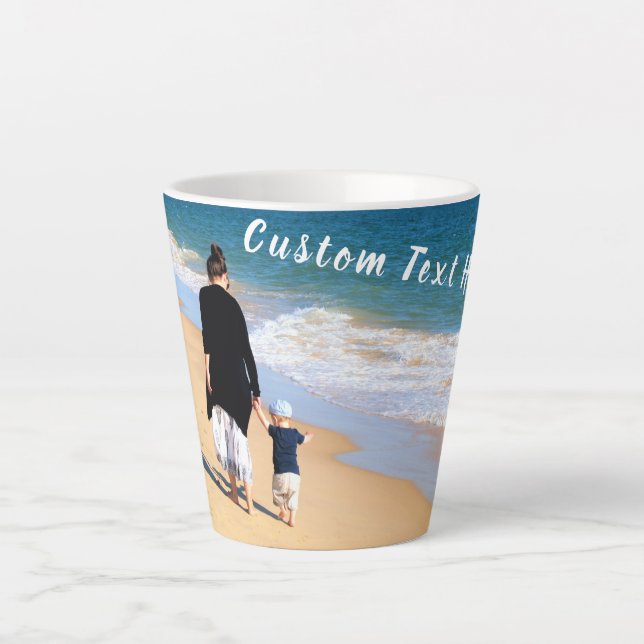Personalized Your Photo Latte Mug with Custom Text (Front)