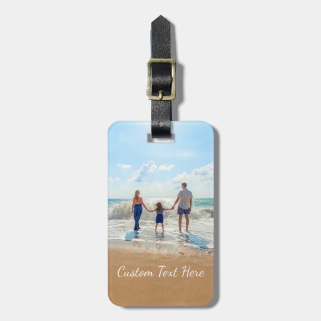 Personalized Your Photo Luggage Tag Custom Text (Front Vertical)