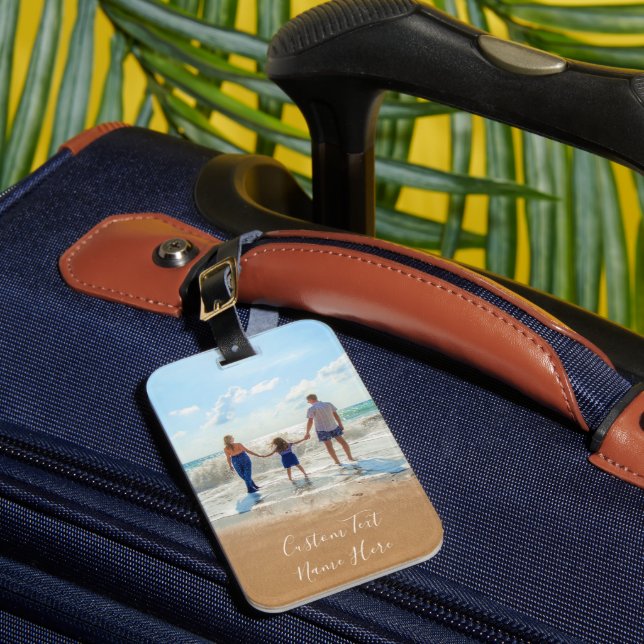 Personalized Your Photo Luggage Tag with Text Name (Front Insitu 1)