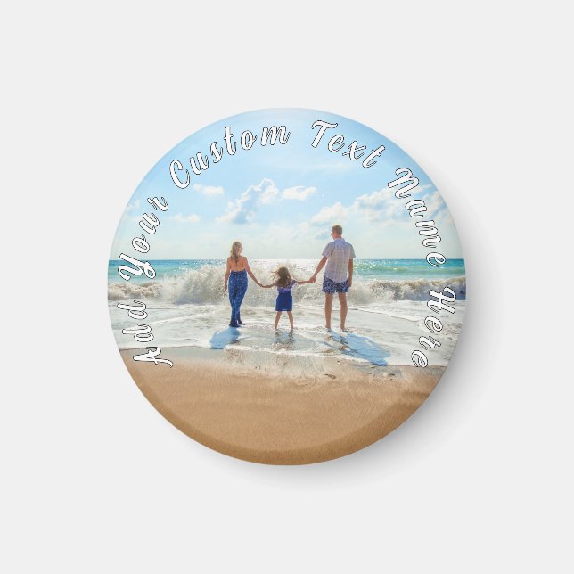 Personalized Your Photo Magnet Gift Custom Text (Front)