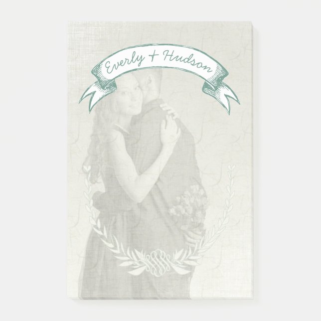 Personalized Your Photo Mongram Post-it® Notes (Front)