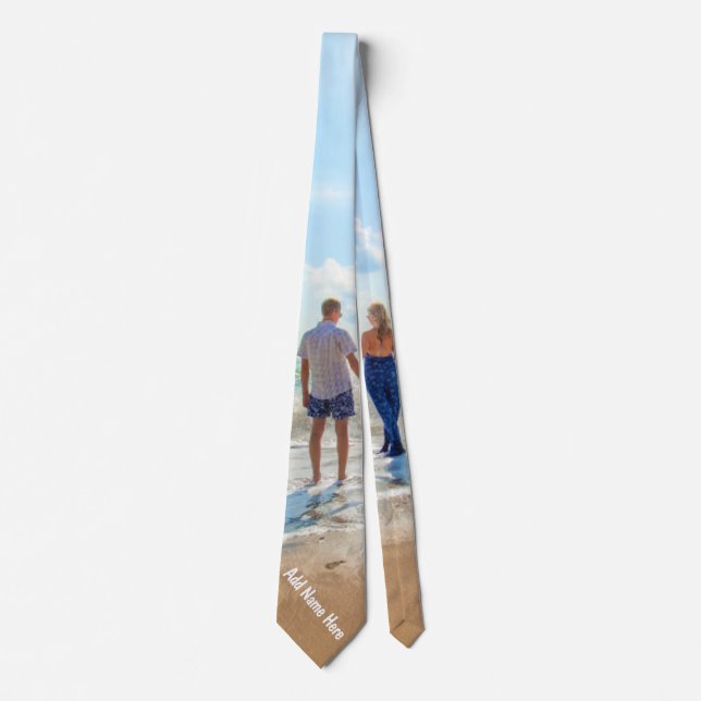 Personalized Your Photo Neck Tie with Custom Text (Front)