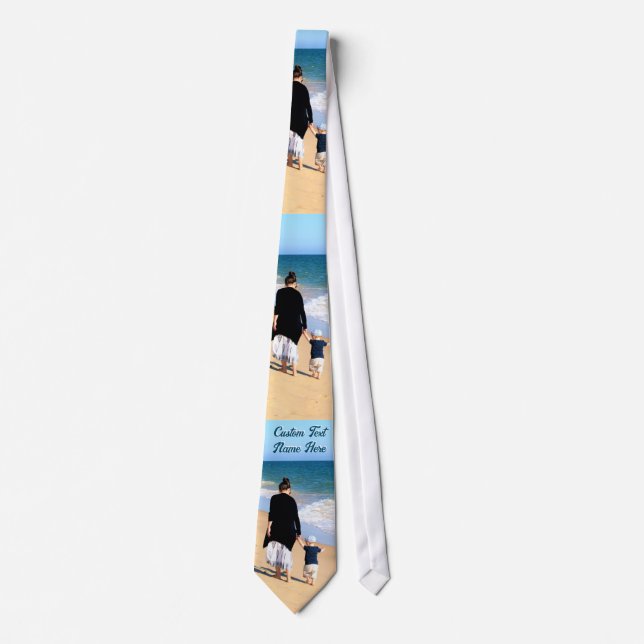 Personalized Your Photo Neck Tie with Custom Text (Front)