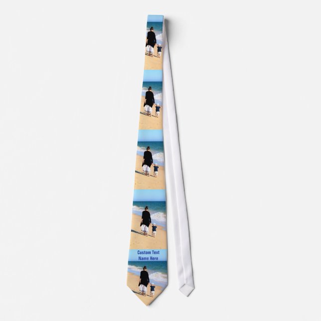 Personalized Your Photo Neck Tie with Custom Text (Front)