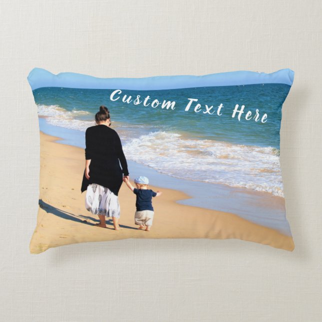 Personalized Your Photo Pillow with Custom Text (Front)