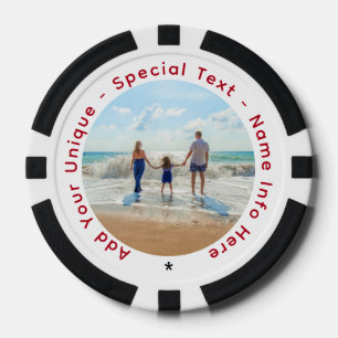 Personalized Your Photo Poker Chips Custom Text