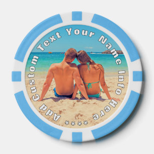 Personalized Your Photo Poker Chips Custom Text