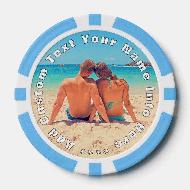 Personalized Your Photo Poker Chips Custom Text (Front)