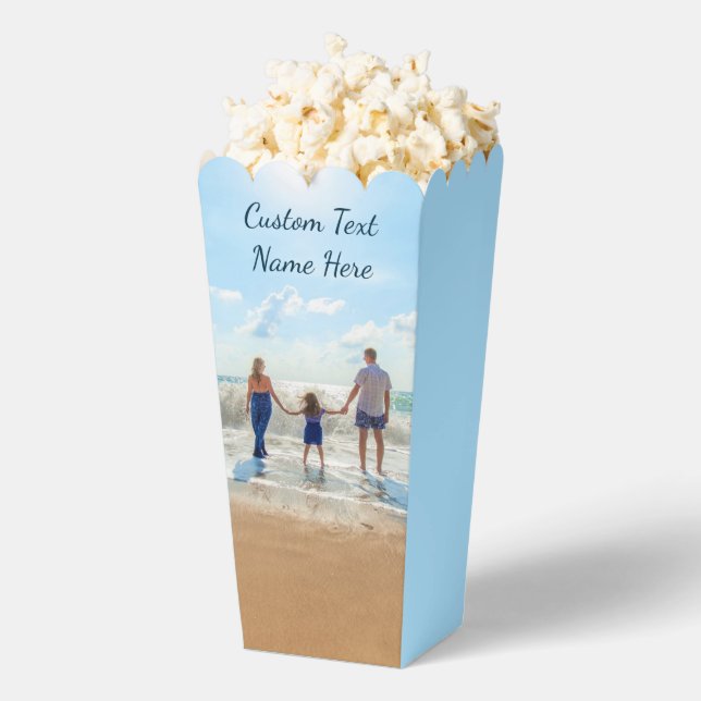 Personalized Your Photo Popcorn Box Custom Text (Popped)