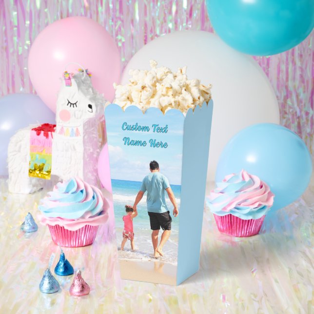 Personalized Your Photo Popcorn Box Custom Text (Party)