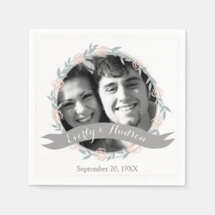 Personalized Your Photo Quartz Pink Forest Wedding Napkin